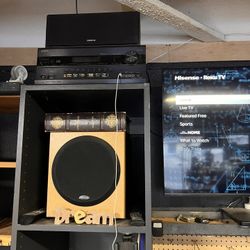 50” Tv, Onkyo Surround Unit, 5 Speakers And A Polk Audio 10” Powered Sub