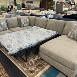 Sectional 3 Piece With Full Sleeper On Sale