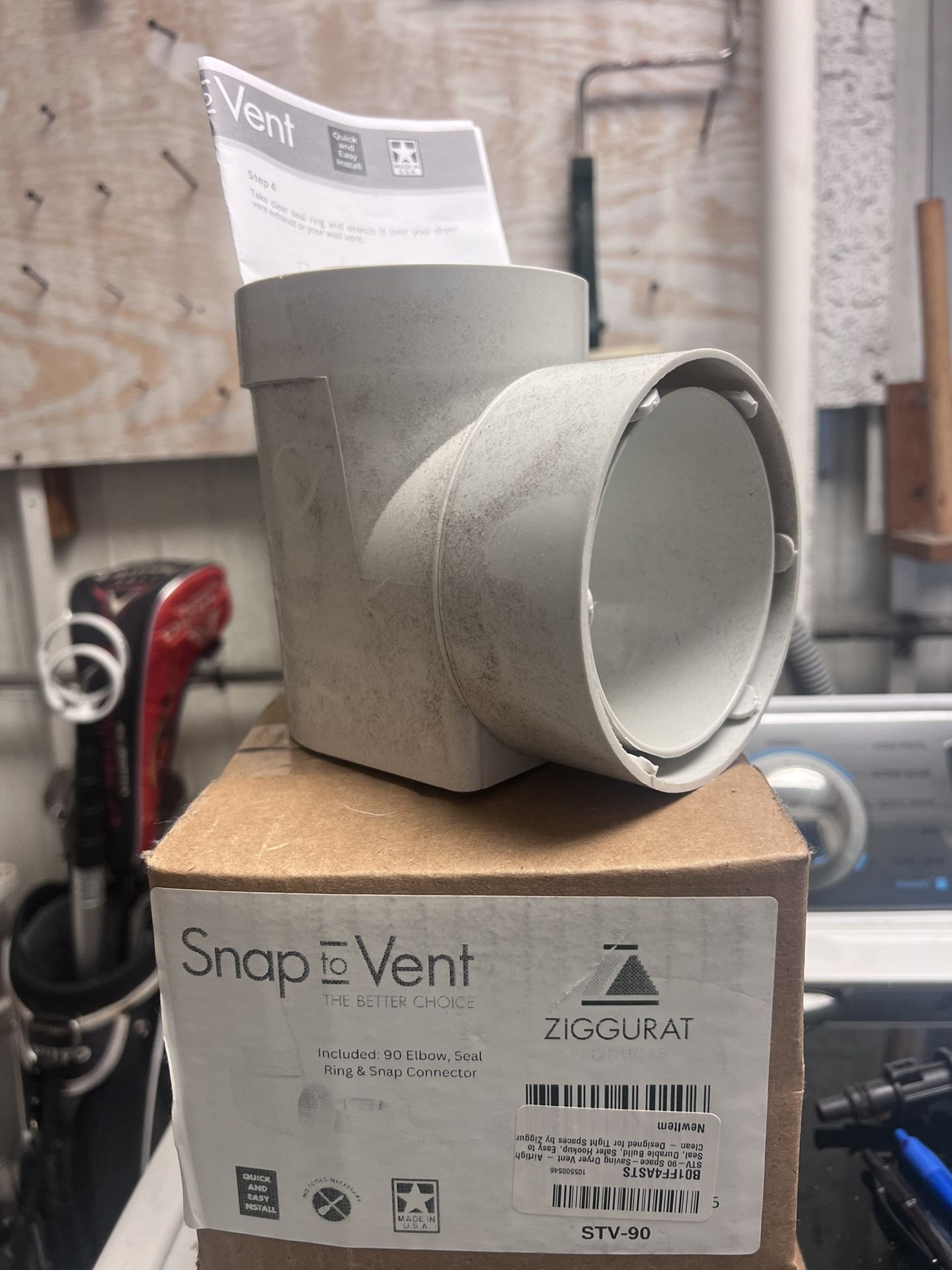 L Shape To Install Dyer Vent Snap On