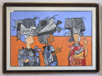 CUNDO BERMUDEZ GOUACHE ON PAPER 30" X 44