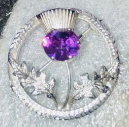 Scottish Thistle With Amethyst 