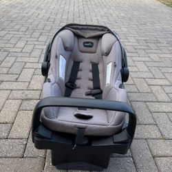 Evenflo SafeMax grey infant car seat with base
