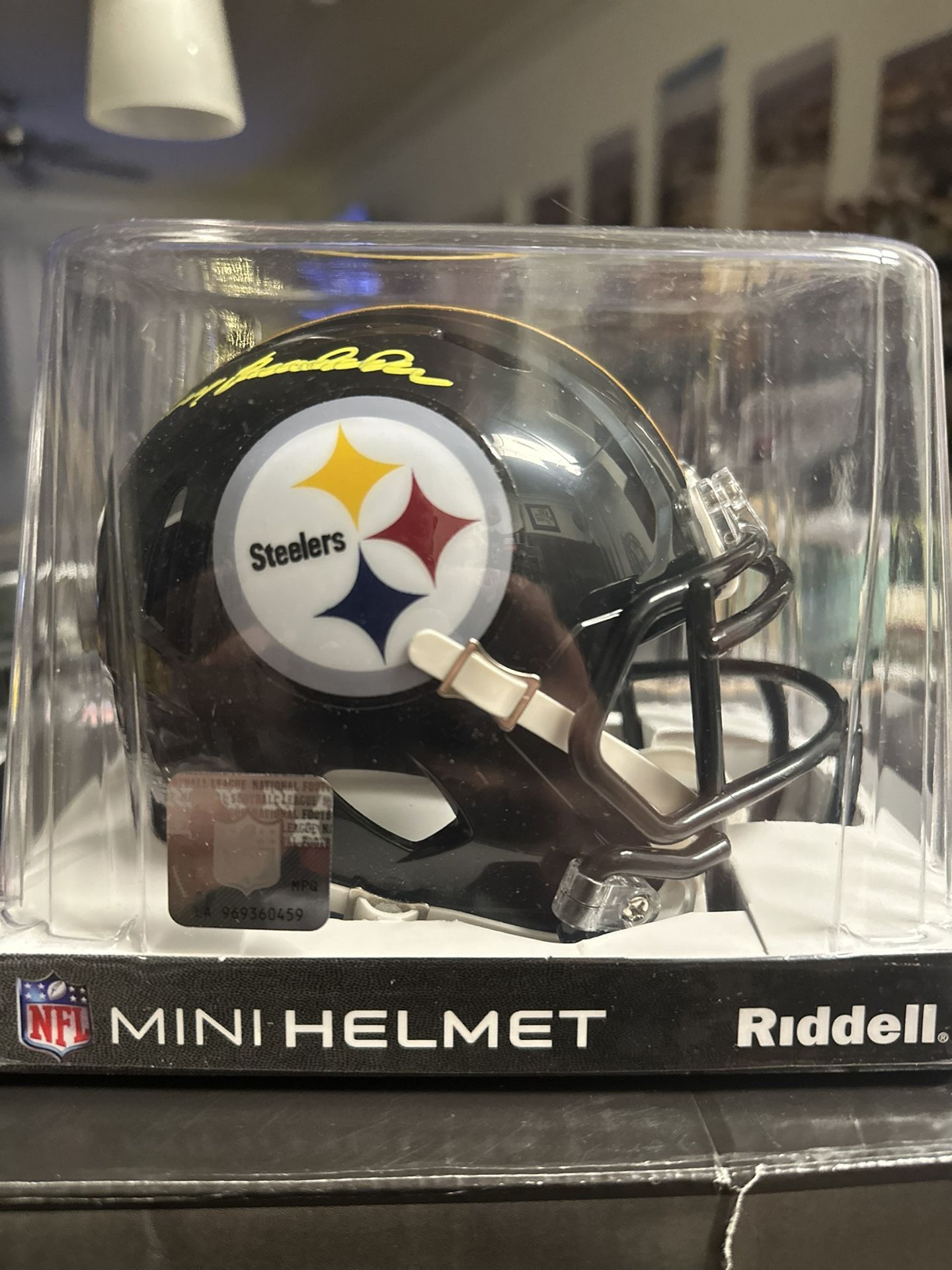 Terry Bradshaw Signed Pittsburgh Steelers Riddell Speed Mini Helmet Beckett