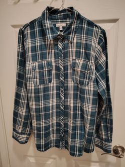 Croft & Barrow Plaid Flannel Shirt Size Medium