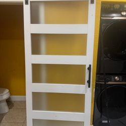 Wood with Glass Barn Doors 36x84