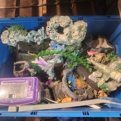 Lots of Aquarium Decor and Gravel