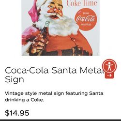 Metal Coca Cola Sign 