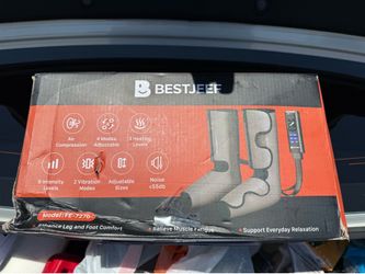 BestJEEF Air Compression Leg Massager with Heat : Foot and Calf Massager for Circulation and Pain Relief - 9 Intensity, 4 Modes, 3 Heating, Vibration,