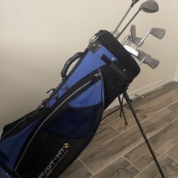 Golf clubs and bag