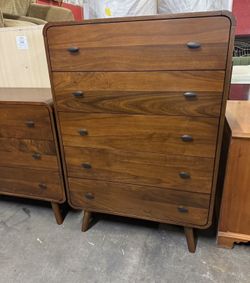 Tall Mid Century Modern Style Dresser Chest of Drawers MCM