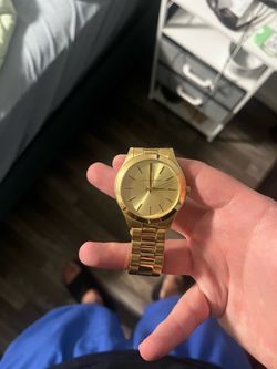 Michael Kors Gold-Tone Slim Runway Watch