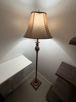 Traditional Floor Lamp with Fabric Shade
