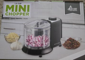 Eco+Chef 1.5 Cup Mini Chopper – Chop, Grind, Emulsify & Purée – Compact Kitchen Food Processor