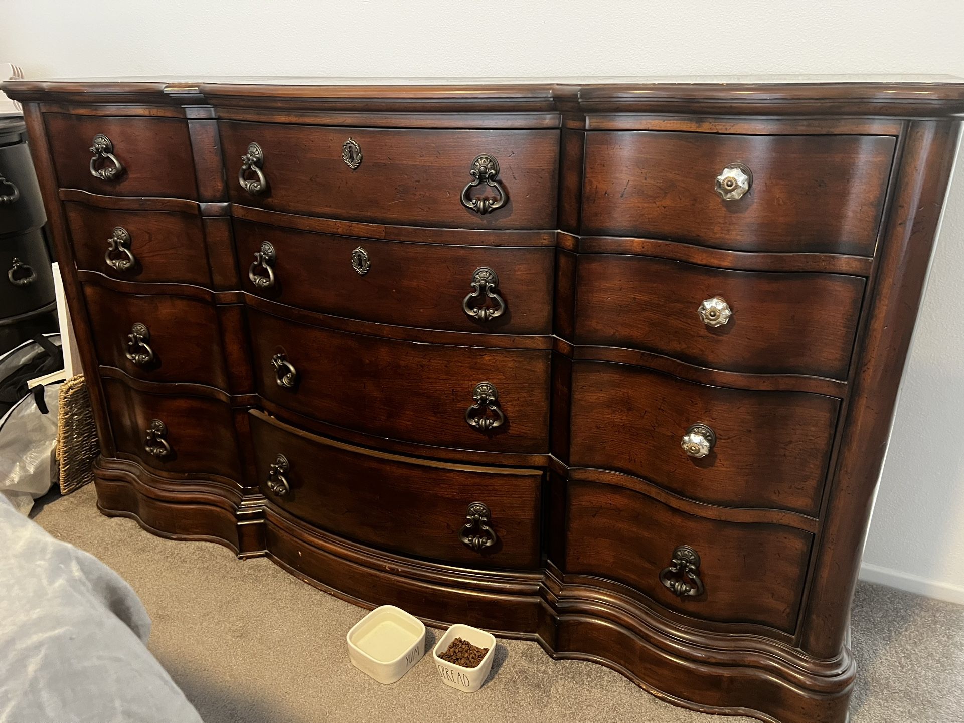 Ralph Lauren Style Wood Dresser Curved Fronts