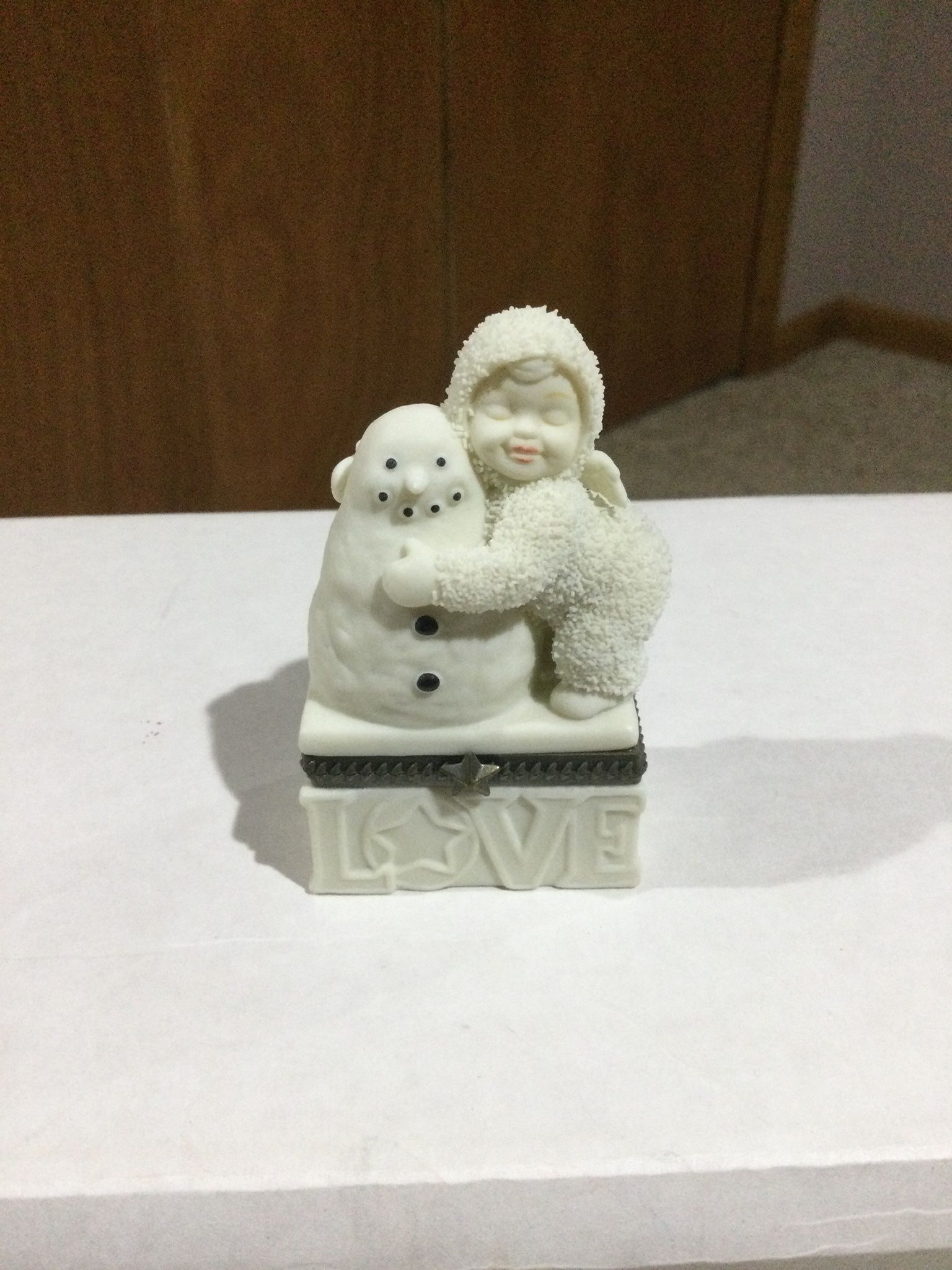 Department 56 Snowbabies Hinged Trinket Box “I Love You”