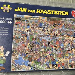 Jumbo, Jan Van Haasteren - 'The Pharmacy' Unique Comic Fun Designed Jigsaw Puzzle for Adults - 1,000 Piece