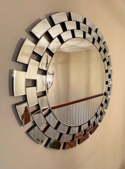 Large Round Sunburst Wall Mirror