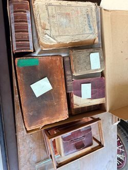 antique books and almanac