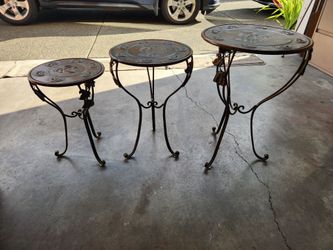 3 Metal Side Tables