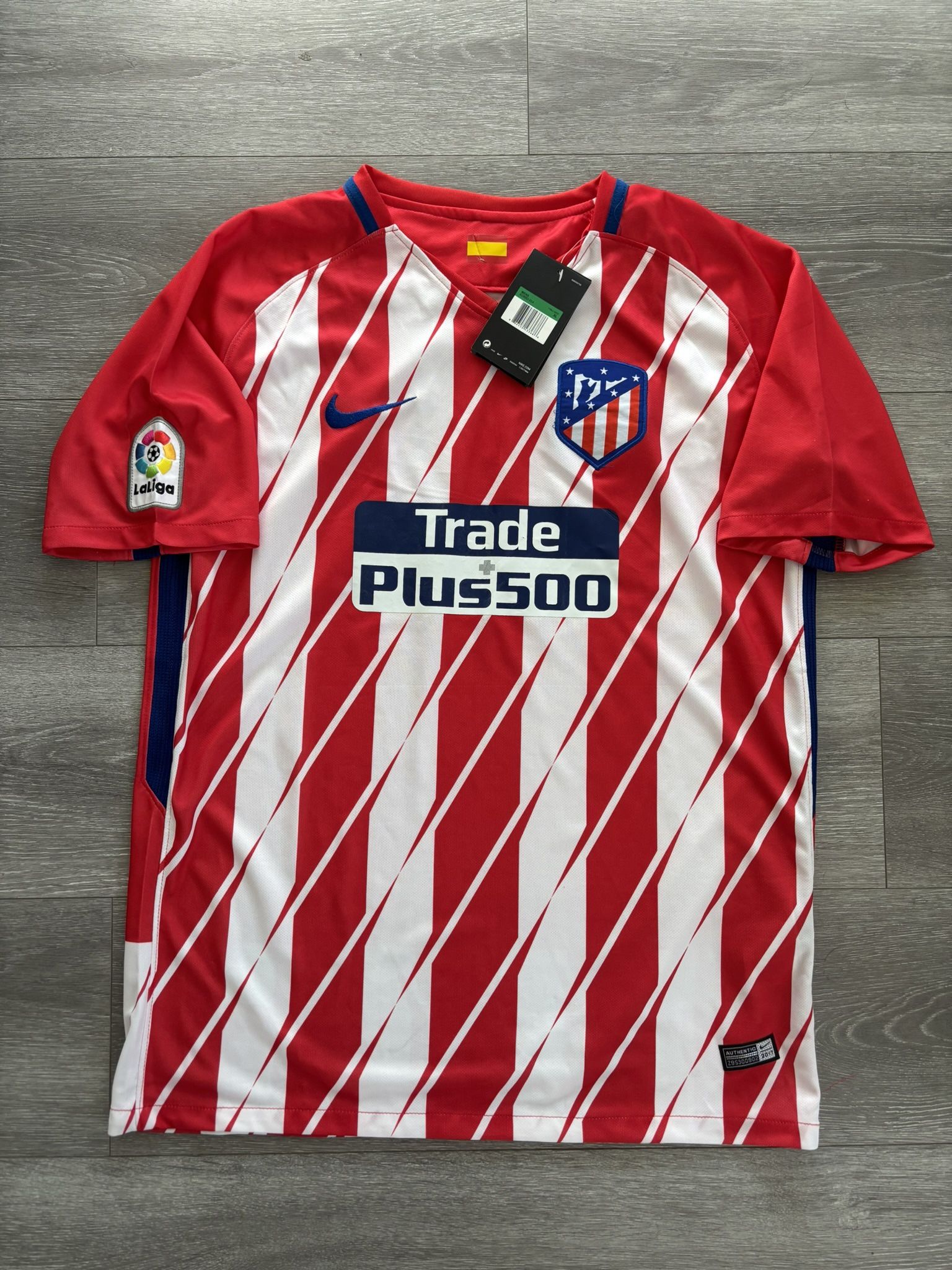 ATLETICO MADRID 2017-18 Spain Home Football Shirt Soccer Jersey Nike Men Size XL