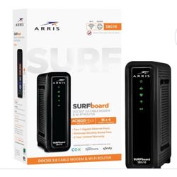 ARRIS - SURFboard 16 x 4 DOCSIS 3.0 Cable Modem & AC1600 Wi-Fi Router - Black