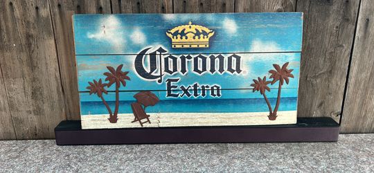 Corona Wood sign