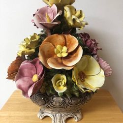 vintage capodimonte made in italy bassano large floral centerpiece (17” Tall)