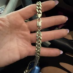 Real Sterling Silver Cuban Man Necklace