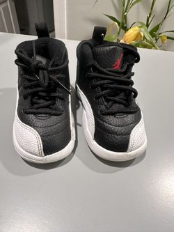 Nike Air Jordan 12 Retro Playoffs Black/White Toddler Sneaker Size 6c