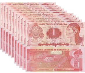 Billetes de Honduras un lempira lot 10 piezas $8