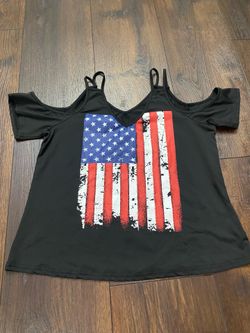 Women’s black USA flag shirt size Large by SHEIN #22