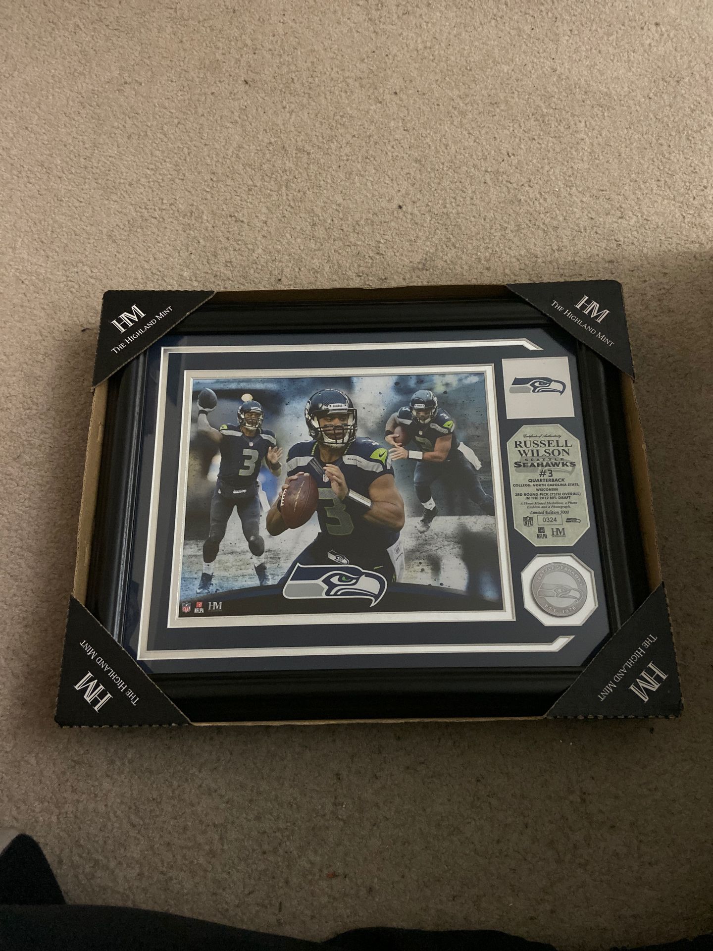 Russell Wilson Limited Edition Silver coin frame