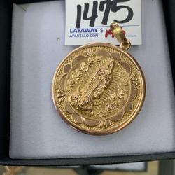 10k Virgin Mary And Jesus Pendant