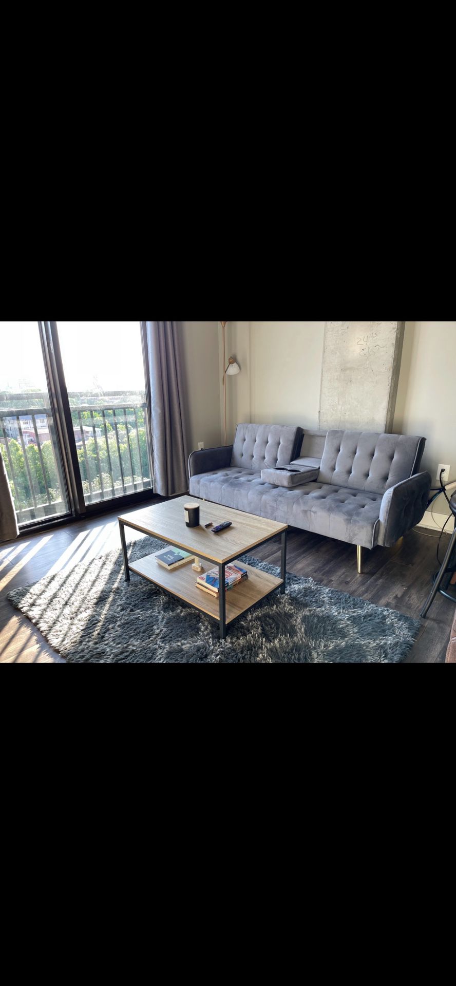 Sleek Modern Grey Futon/Couch