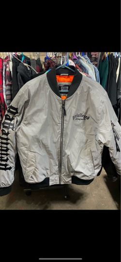 Black and decker grey reflective bomber jacket