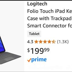 Logitech Folio Touch iPad Keyboard Case with Trackpad and Smart Connector for iPad Air