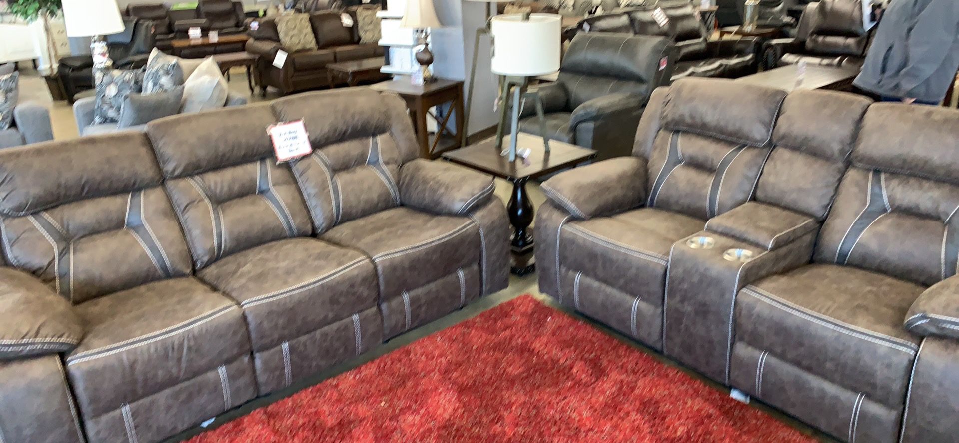 Areo Leather Reclining Sofa And Love For Sale!