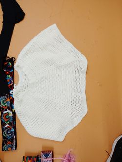 White Crochet Knit Top