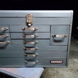 1950s Vintage Craftsman 10 Drawer Machinist Tool Box Very Clean