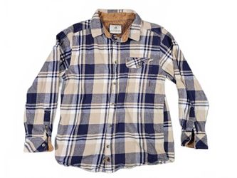Legendary Whitetails Men MD Tan Navy Cotton Flannel Shirt