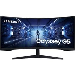 SAMSUNG 34" Odyssey G5 Ultra-Wide Gaming Monitor with 1000R Curved Screen, 165Hz, 1ms, FreeSync Premium, WQHD