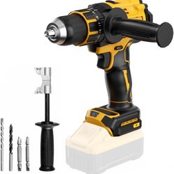 Cordless Hammer Drill Compatible with Dewalt 20V MAX Battery(No Battery)20V Brushless Drill, 1/2" Cordless Drill for Concrete with Variable Speed for 