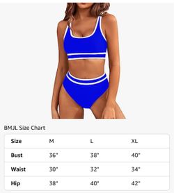 Brand New Blue/White High-Waisted Bikini