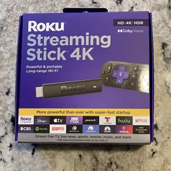 Roku 4K Streaming Stick 4K HDR Dolby Vision w/Remote - Brand New