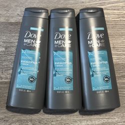 Dove Men + Care 2 in 1 Eucalyptus + Birch Shampooing + Revitalisant $3 Each 