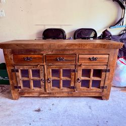 Rustic Farmhouse Credenza / Buffet / Sideboard – 63” – Solid & Beautiful