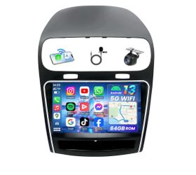 Car Radio for Dodge Journey 2011-2019: [4Core 64G ROM] 9" 1280 * 800 HD Touchscreen Stereo with Wireless Carplay Android Auto 5G WiFi GPS Navigation B