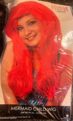 Red mermaid wig