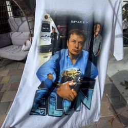 Marino Marwood Elon Musk White Tee Size M