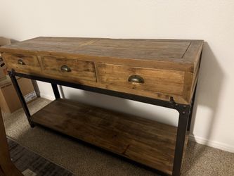 Rustic industrial console table